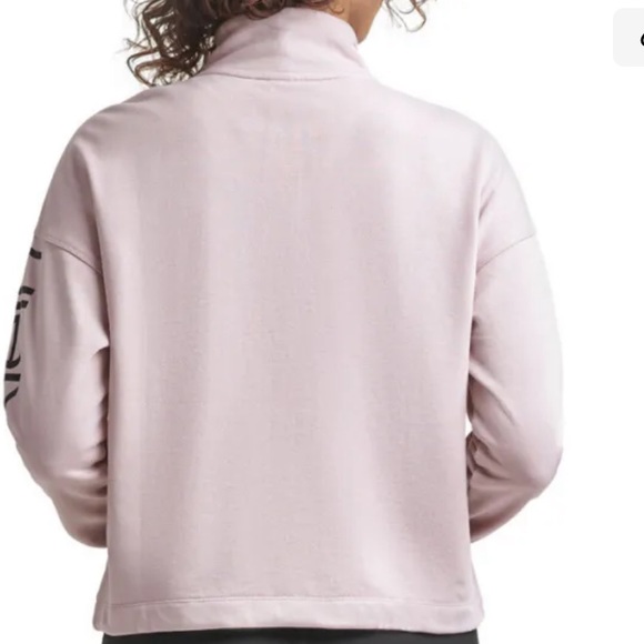 Calvin Klein Women's Long Sleeve 1/2
Zip Pullover Crop Logo Sweatshirt Size S/CH - Picture 3 of 10